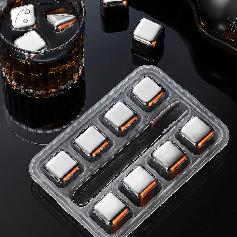 304 Stainless Steel Ice Cube Metal Ice Hockey Whisky Chilled Beer Ice Tartar Bar Wine Set YSH