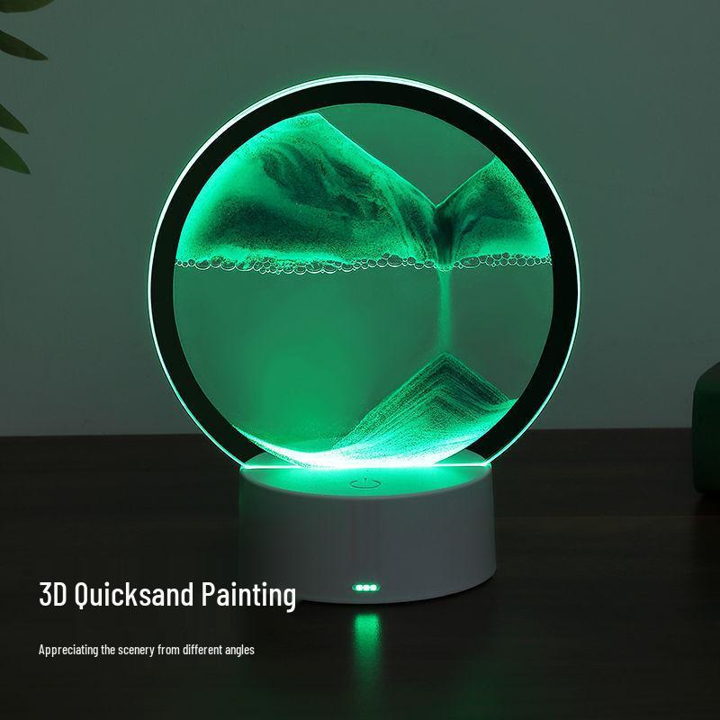 Hourglass Night Light: Quicksand Painting Lamp for Bedroom & Bedside Decoration, Perfect Unique Gift for Bestie's Birthday.