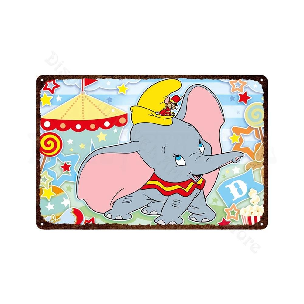 

Tin Sign Dumbo Metal Poster Cartoon Cute Flying Elephant Tin Signs Metal Paintings Wall Art Stickers Home Decoration 30x40cm(11.8x15.7inch)