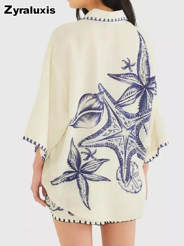 Nowa Moda Lniana Casualowa Luźna Koszula Kombinezon Szorty