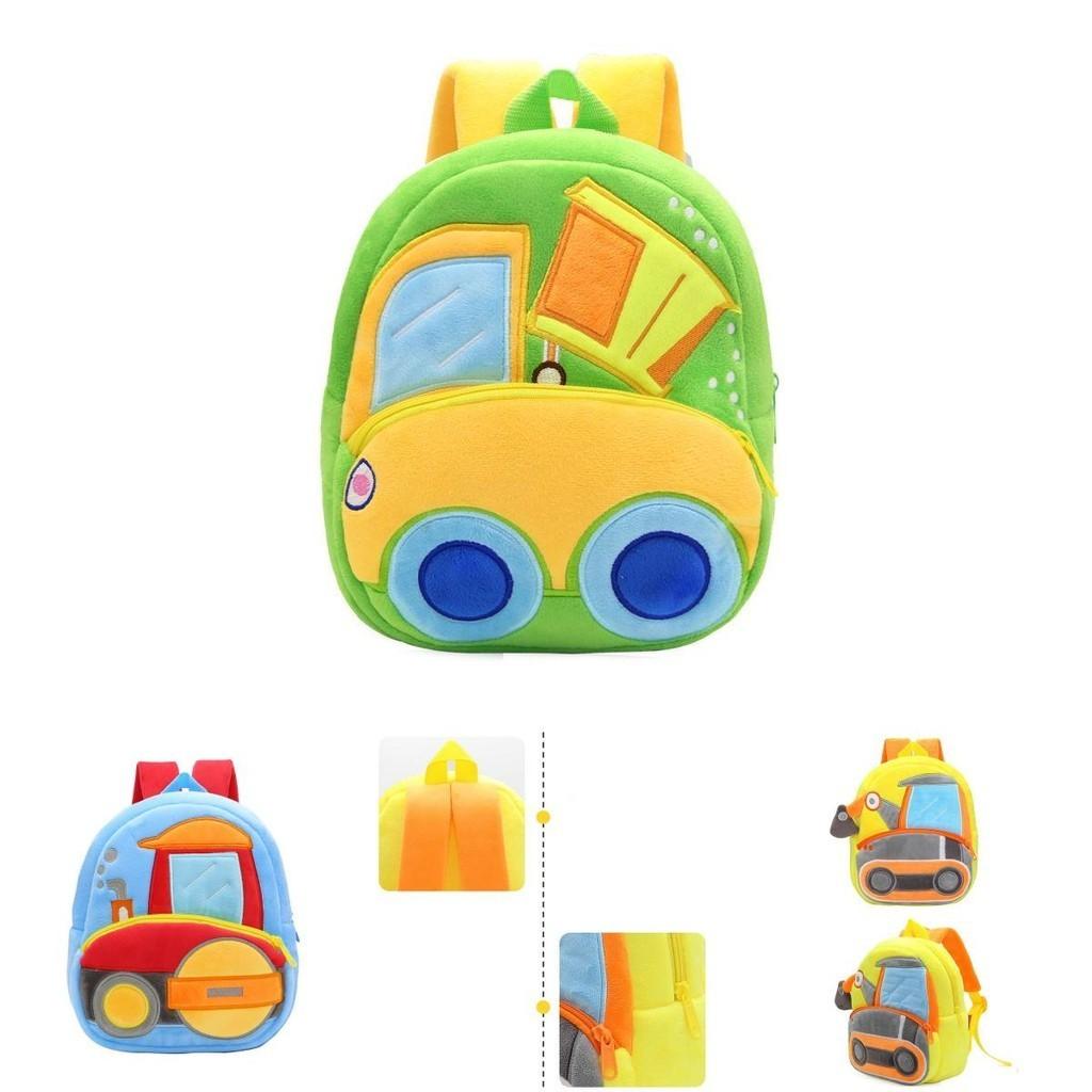 Entzückender Kinder Plüschrucksack mit Cartoon Bagger Design für Kleinkinder und Kindergarten