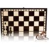 Jeu de société - PEARL - Ensemble d'échecs en bois de 35cm avec design brûlé