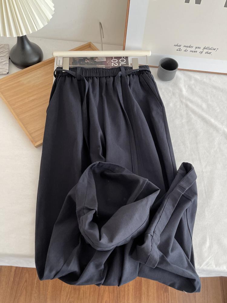

Women s Early Spring Wide-Leg Cotton Balloon Pants - Japanese Korean Style, Relaxed Fit, French Casual Scimitar Design. темно-синий