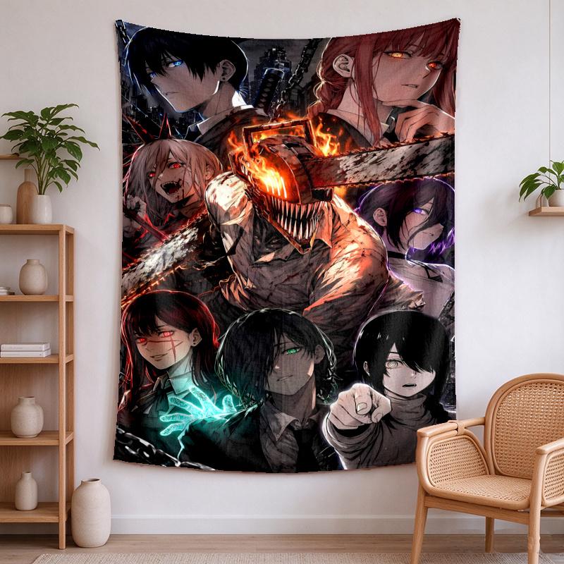 Chainsaw Man Tapestry wall decor—perfect for bedrooms living rooms and dorm rooms Easy to install it enhances your space and creates a warm comfortab