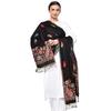 Weavers Villa Soft Viscose Kaju Buty Design Winter Stoles, Shawls (Black), 70cm X 200cm