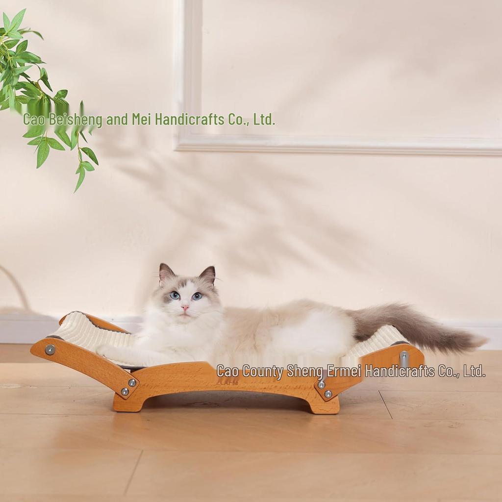 Multi-Purpose Wooden Cat Scratcher and Recliner Sofa