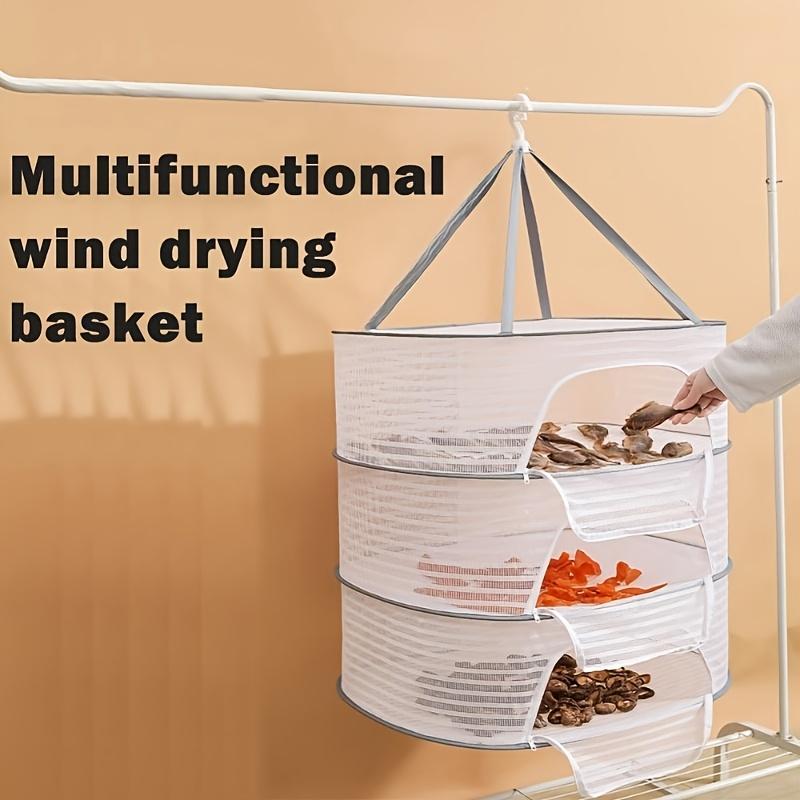 3-layer Foldable Mesh Drying Rack | Space-Saving Hanging Dryer for Fish, Vegetables & More | Ideal for Balcony Storage & Mother's Day Gift