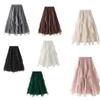 Tulle Pleated Long Fluffy Flare Midi Solid Elastic Waistband [JINJUDUO] Skirt, Skirt, Women's, Spring, Summer, Autumn, Skirt, A-line Skirt, Length,