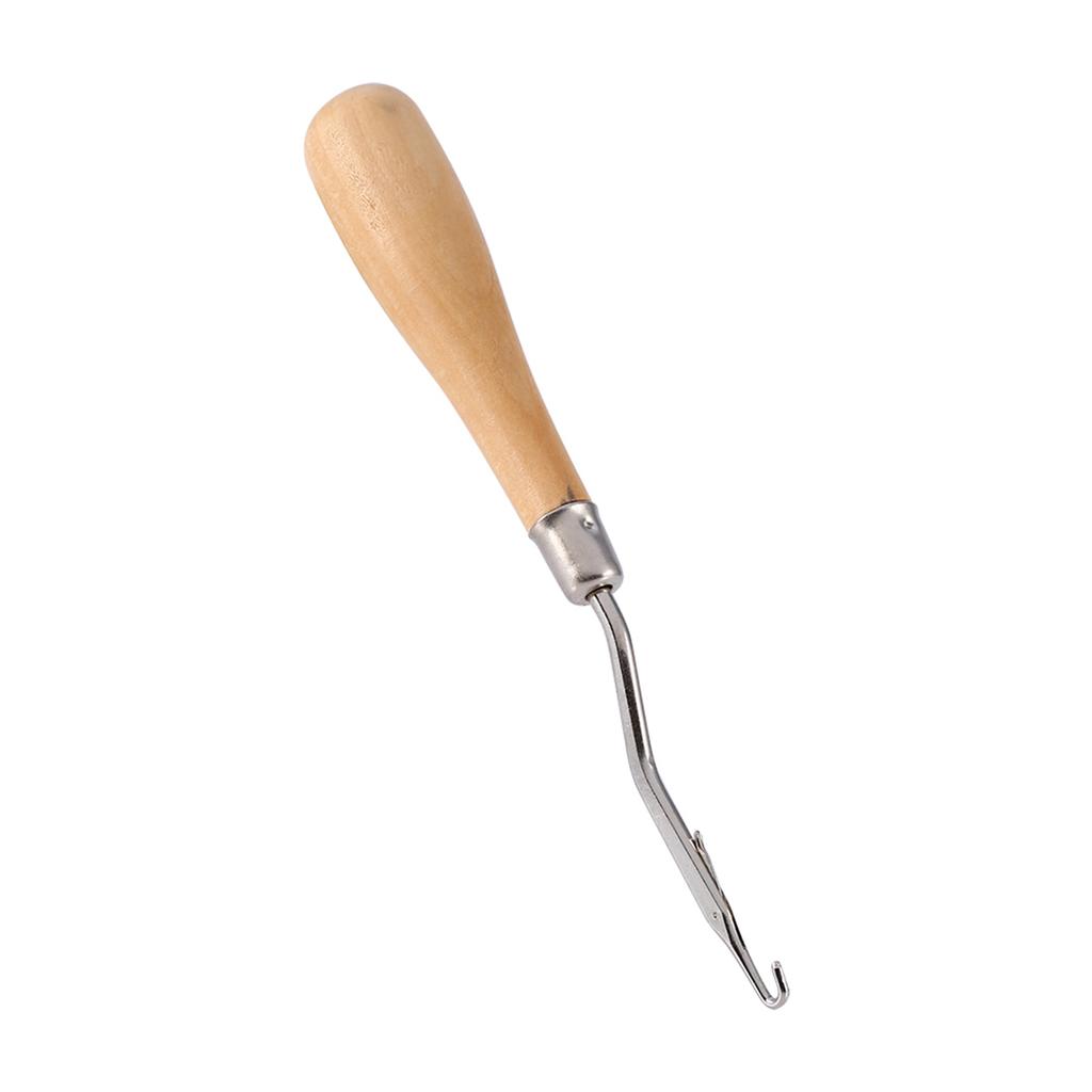 Hook Needle Wooden Handle Craft Crochet Tool for Hair Extension Hook 6.22 Inch     Rug Making