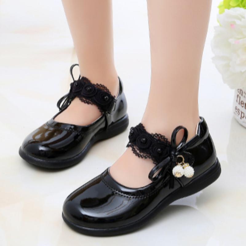 Girls' Leather Shoes, Spring and Autumn Fashion Princess Shoes, Korean Version, Medium and Large Children's Soft Soled Student Performance Shoes