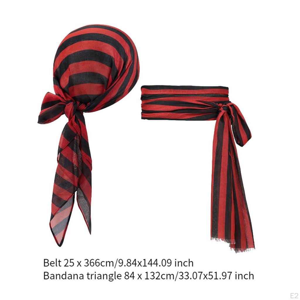 Halloween Pirate Costume Belt And Headwear for Men Women