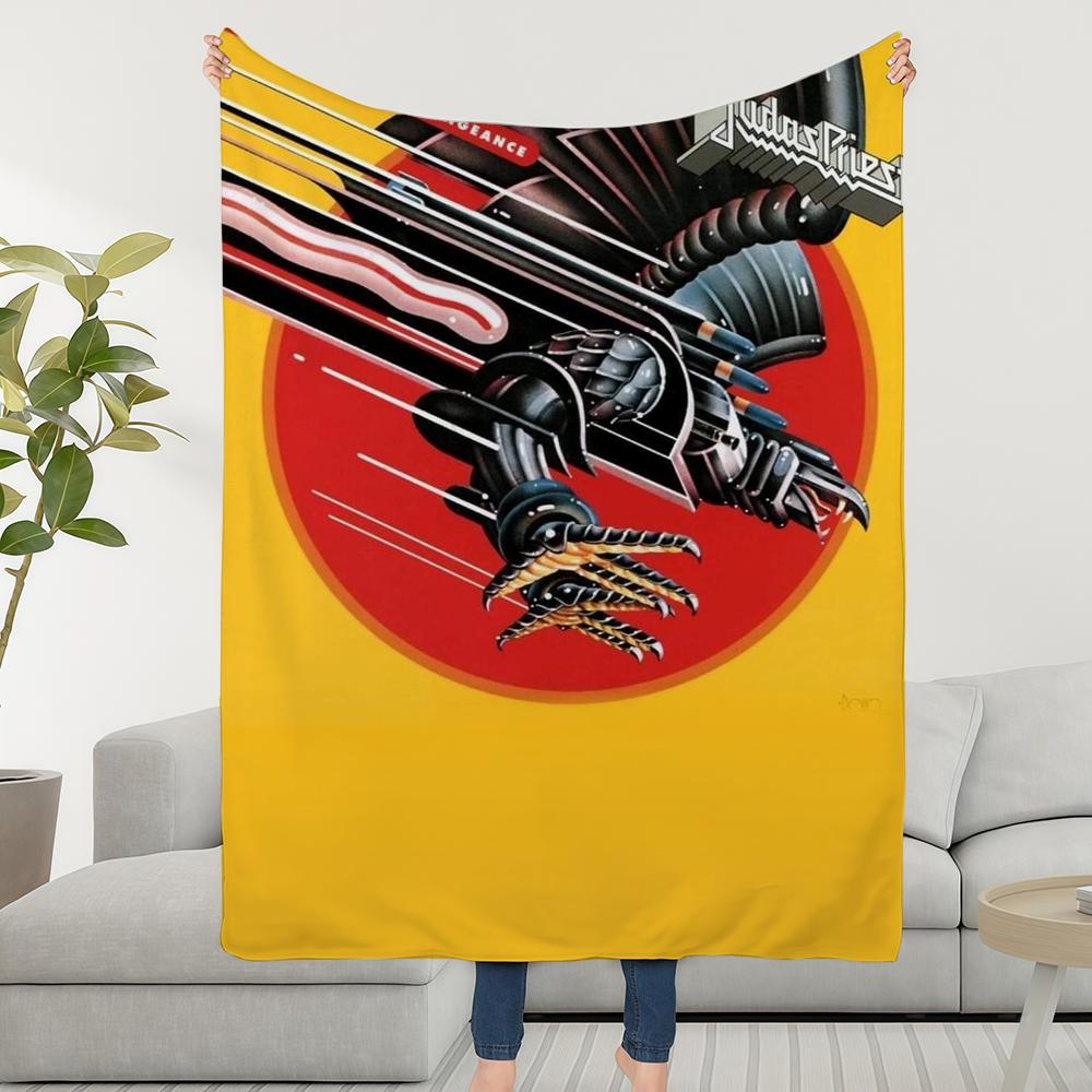 Blanket Throw Super Band Cosy Plush Living Room Sofa Rock Couch P-PriestS-ES Childish Birthday J-Judas-ES Gifts