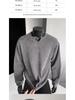 Unisex Herringbone Henley Hoodie: Autumn Houndstooth Long Sleeve Layer