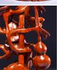 Karin Wood Carved "Five Blessings" Gourd Ornament - Chinese Root Carving Decoration, Ideal for Opening Ceremonies or Housewarming Gifts