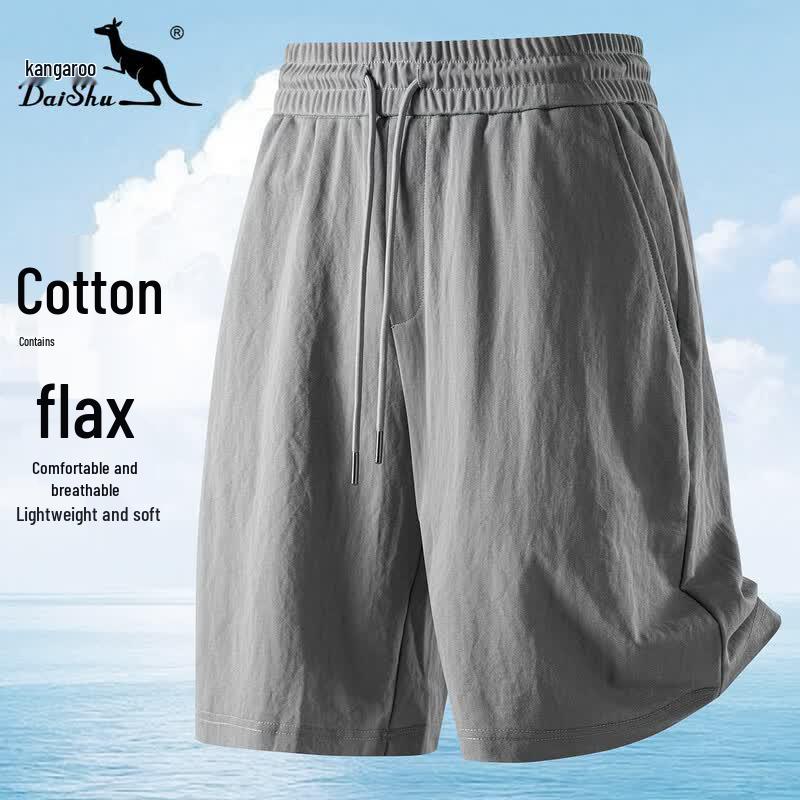 Kangaroo Men s Cotton Linen Blend Casual Shorts XL