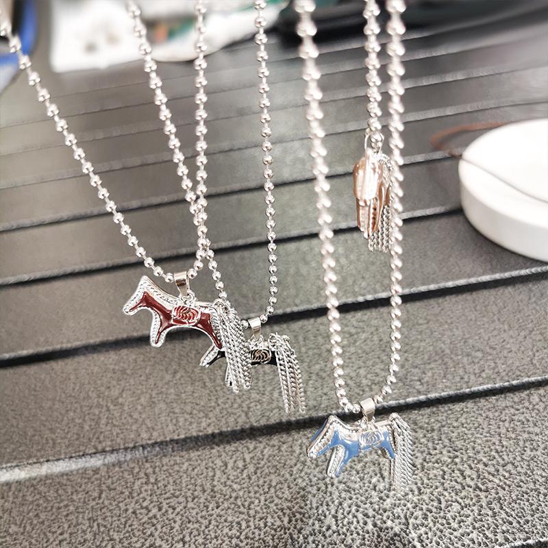 1PC Sturdy Simple Pony Tassel Necklace Gift Alloy Trendy Daily Personalized Durable Creating Electroplated Unique