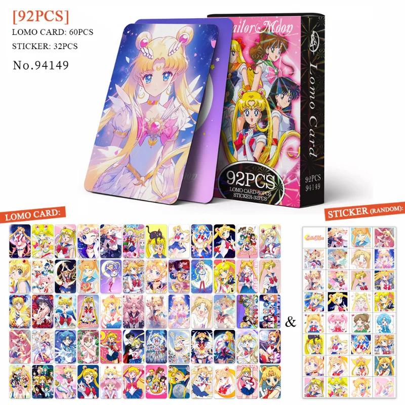 92 Cartes Lomo Sailor Moon Pocard Double Face Tsukino Usagi Autocollants Motif Anime Album Po Collection de Cartes Postale Cadeau