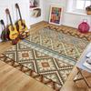 Vintage Geometric Soft Area Rug Washable Non-Slip Indoor Floor Mat for Rustic Boho Living Room Bedroom Cabin Home Decor