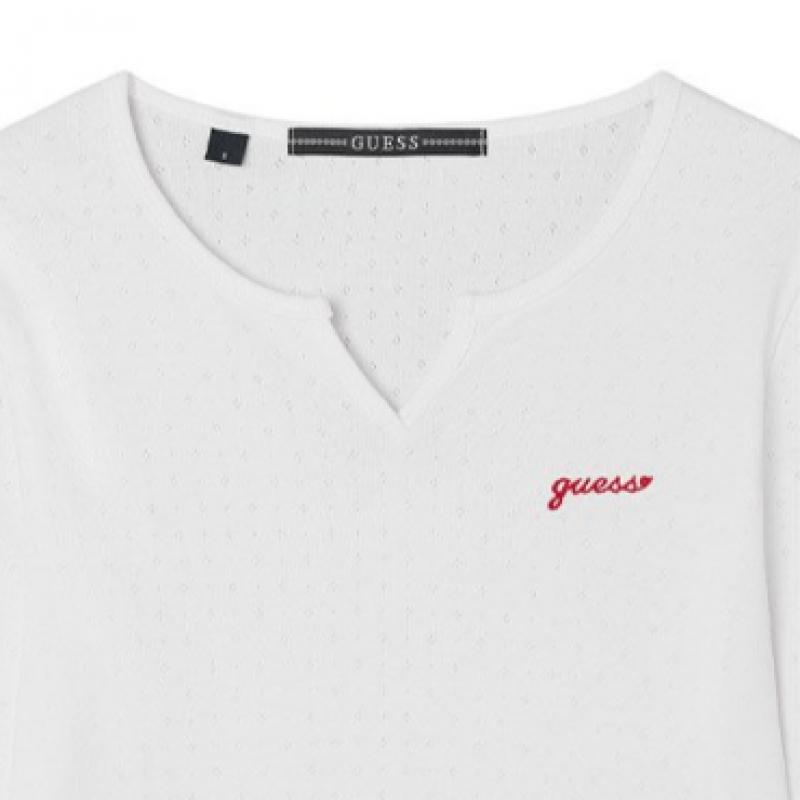 Guess Long Sleeve T shirT chesT Logo Oq1k5444