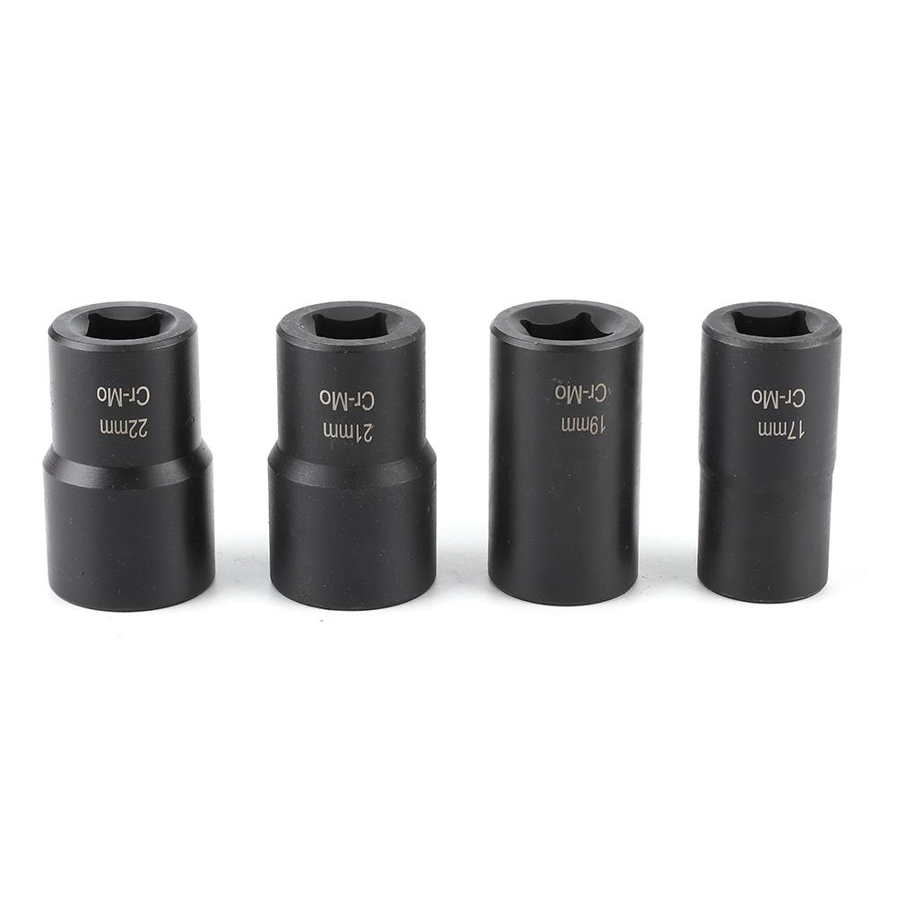 5 Piece Damaged Nut Removal Set, 1Celsius2 Inch Spiral Socket and Straight Bar for Removing Stuck Nuts with Plastic Box