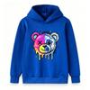 Kids Boys Girls Pullover Hoodie, Neon Dripping Split Bear Print Casual Long Sleeve Hooded Sweatshirt, Fashion Streetwear Top For Children
