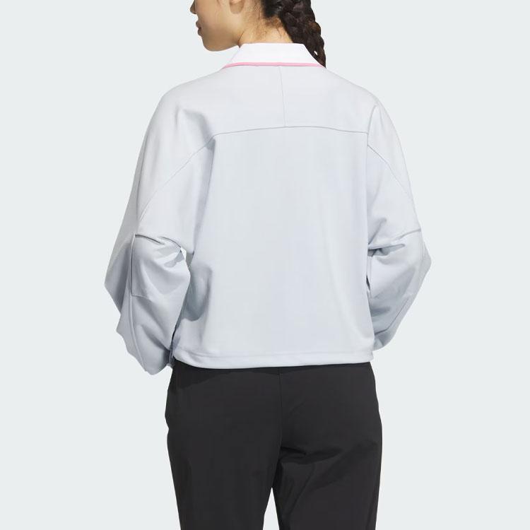 Adidas Verbiage Crew Jacket Women Tops Light-Blue JE3616