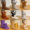 3D Strick Niedliche Tier Boden Socken Faultier Panda Tiger Kuscheltiere Spielzeug Spaß Neuheit Gehäkelt Warme Socken Kreative Kinder Geschenke