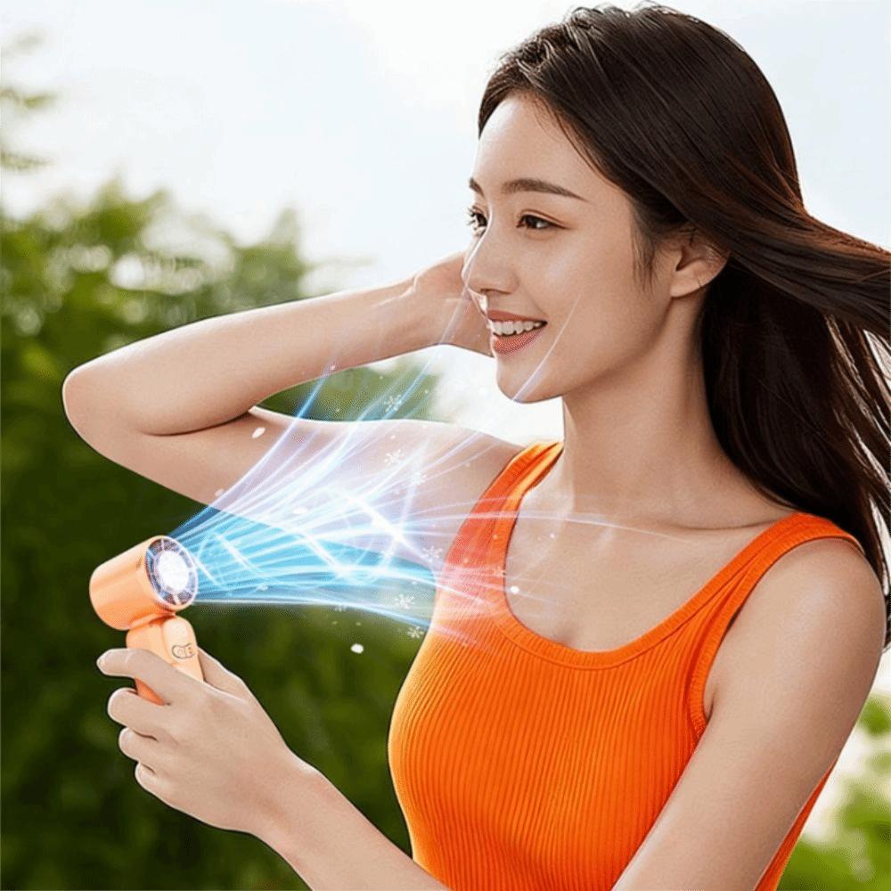 Intelligent Digital Display Portable Cooling Fan Mini Size 360° Turbine High-Speed Cooling Fan USB Charging Violent Force