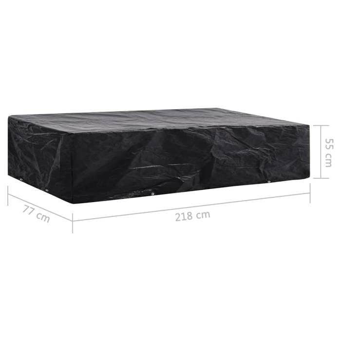 Housse de chaise de jardin VIDAXL - 218 x 77 x 55 cm - Noir - Imperméable et résistante aux UV