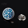 Cast Alloy Lapel Pin Vintage Embossed Pattern Pin, Zinc Suit Polished Edge Metal Button Collar for Men Formal Corsage Coat Decoration 3D