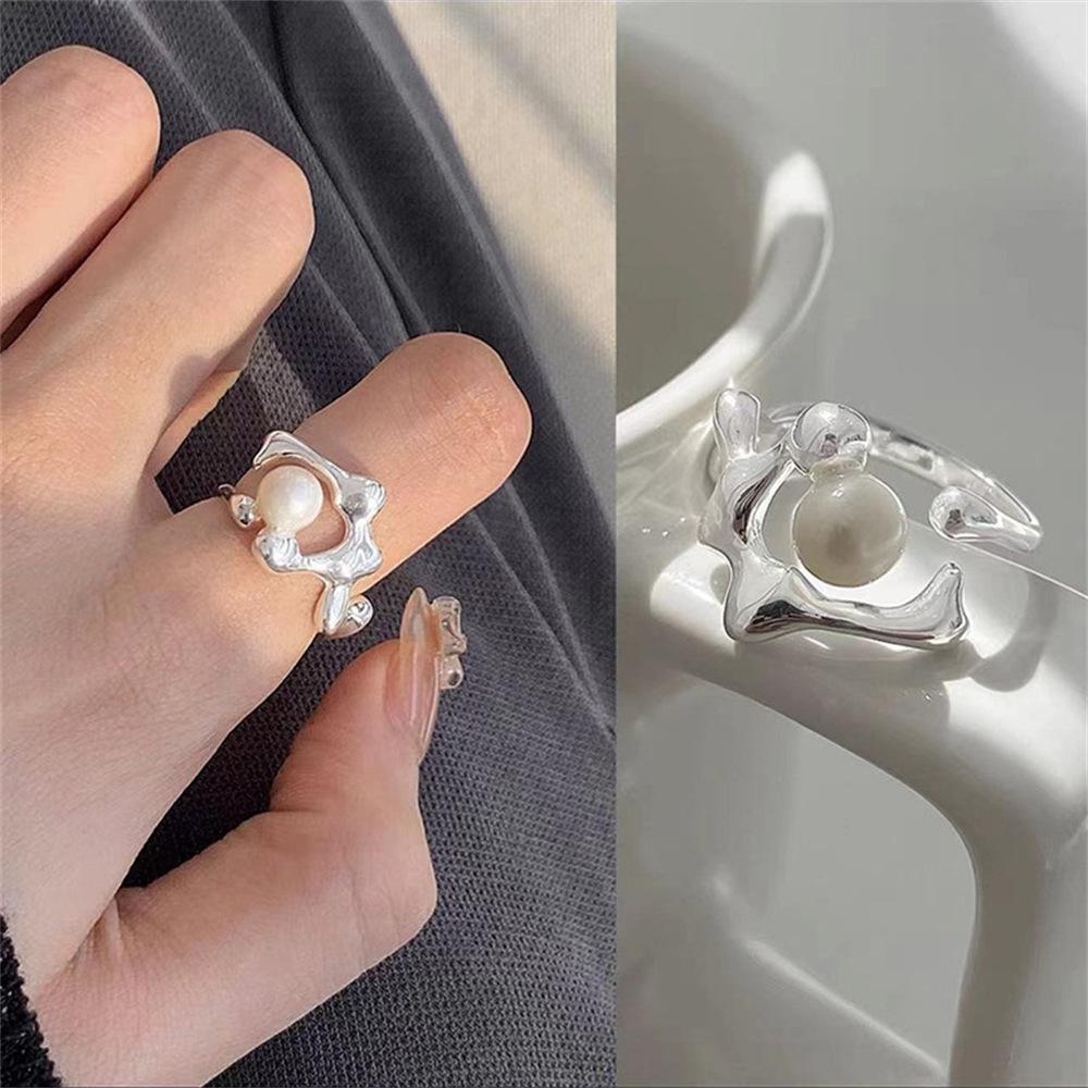 

Pearl Ring 2025 Irregular Niche Index Finger Ring Fashion Light Luxury Versatile Ring