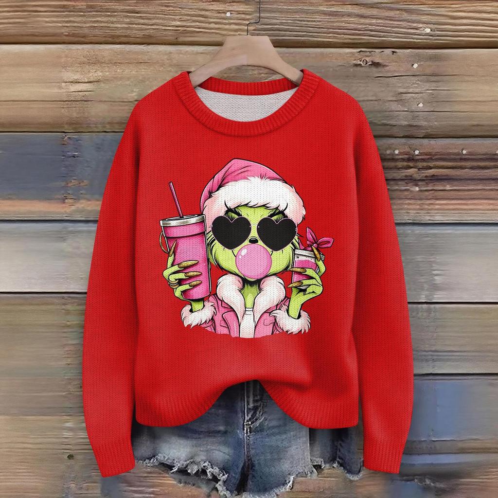 Women's Fashion Casual Long Sleeve Neck Sweater Pullover Top
