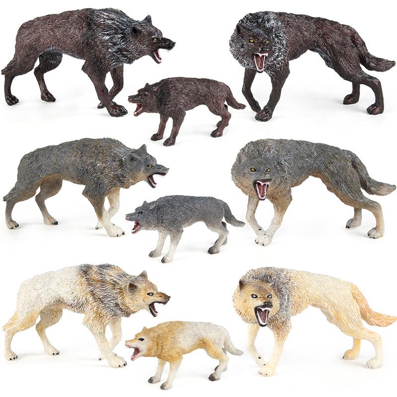 Simulert Skogsdyr Ulv Modell Grå Ulv Hvit Ulv Gående Brun Ulv Arktisk Ulv Bordplate Statisk Ornament Leke