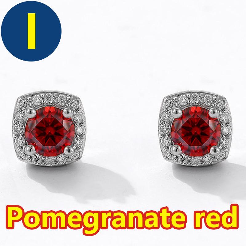 Moissanite Stud Earrings for Women Purple/Green Women Moissanite Stud Earrings No Ear Holes Women's Moissanite Magnet Earring