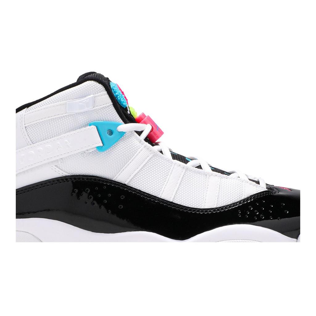 Air Jordan 6 Rings 'South Beach' (Unisex) Scarpe da Basket Vintage Bianche / Rosa Iper-Azzurro Fury-Nero CK0017 100