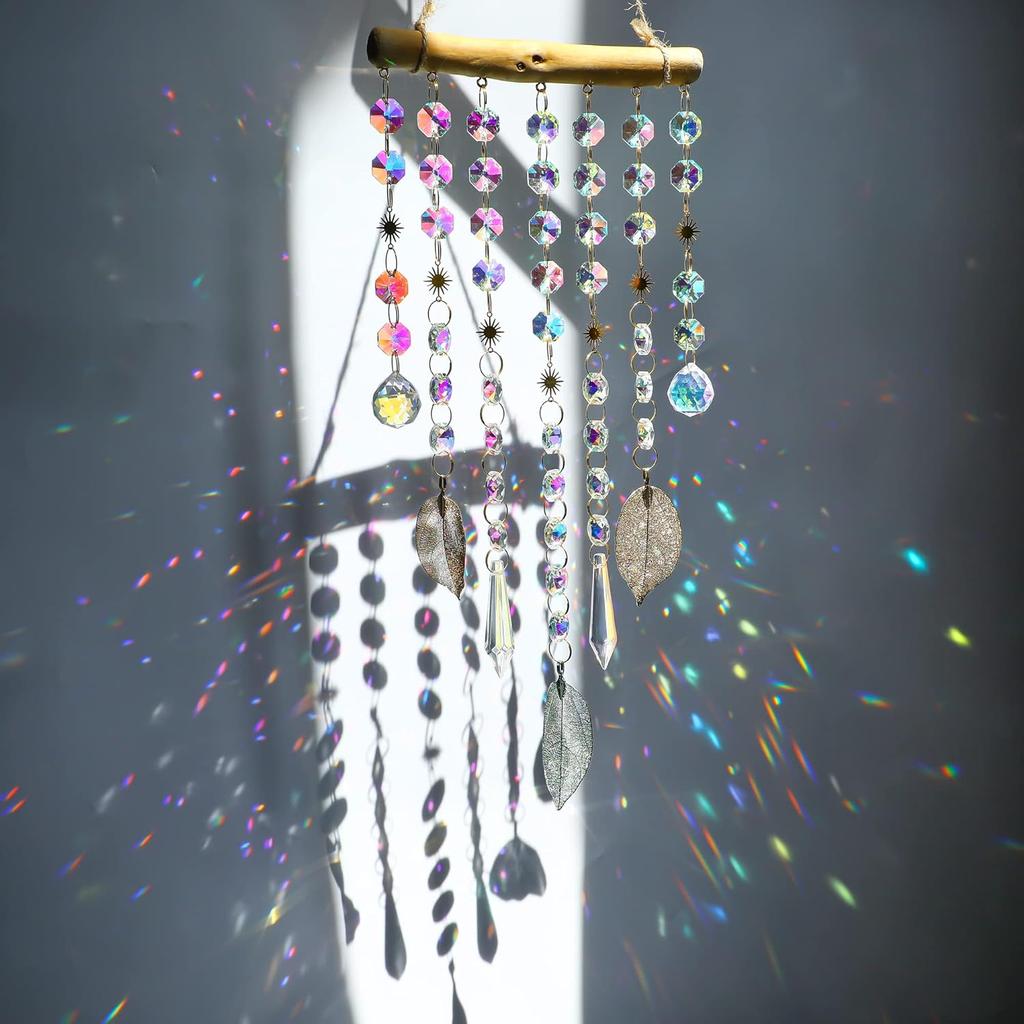 Fantasy Crystal Wind Chime Hanging Window Room Illusion Rainbow Hanging Wall Decoration Suncatcher Gift