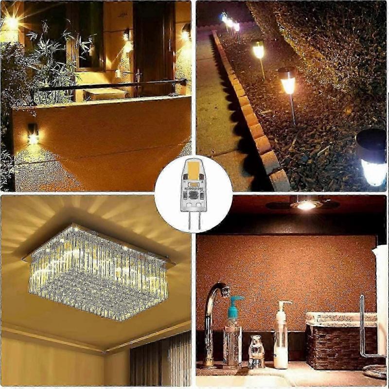 10PC LED G4 Dimmable Light Bulbs,2W Equivalent 20W Halogen Lamp, 200LM Warm White Energy Saving,NoFl