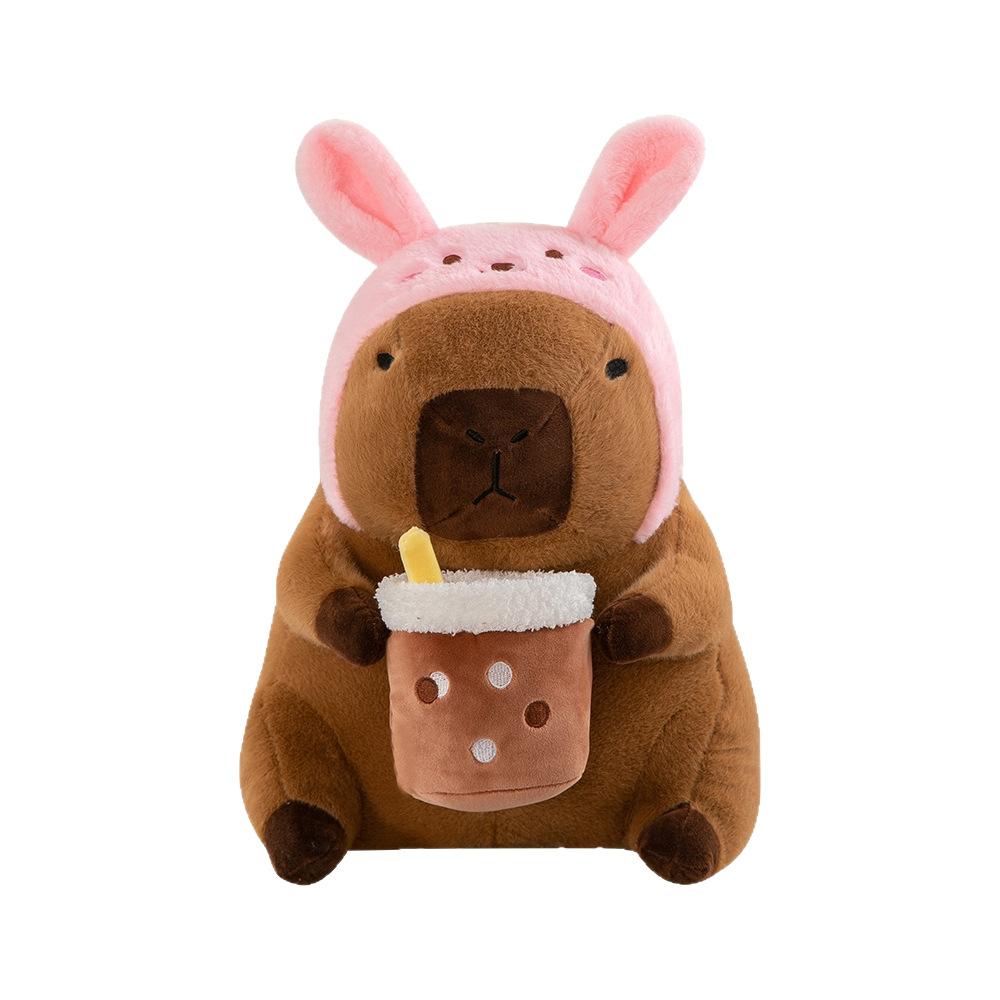 New cute milk tea cup pillow doll Internet celebrity capybara birthday gift doll plush toy