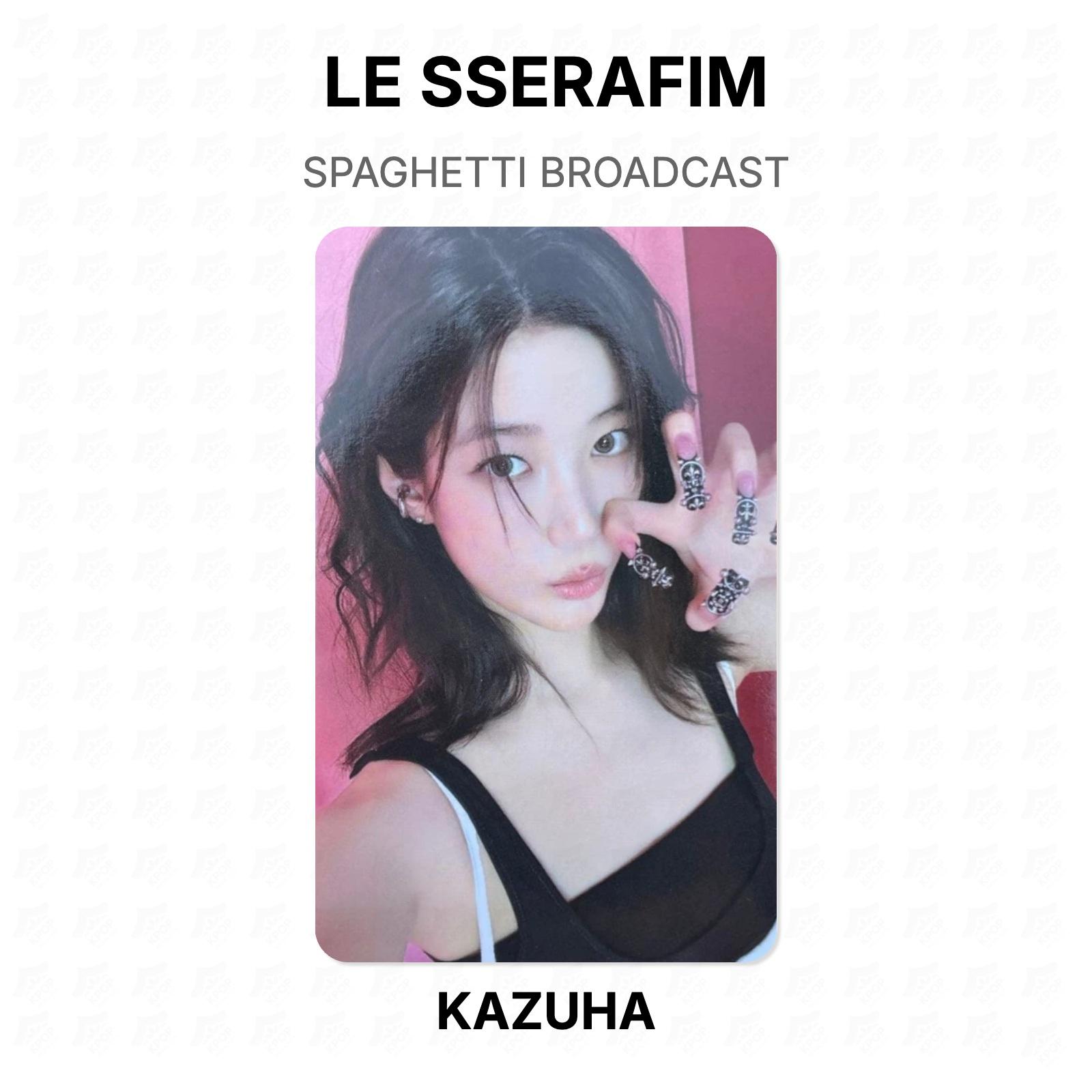 LE SSERAFIM SPAGHETTI BROADCAST Official Photocard KAZUHA