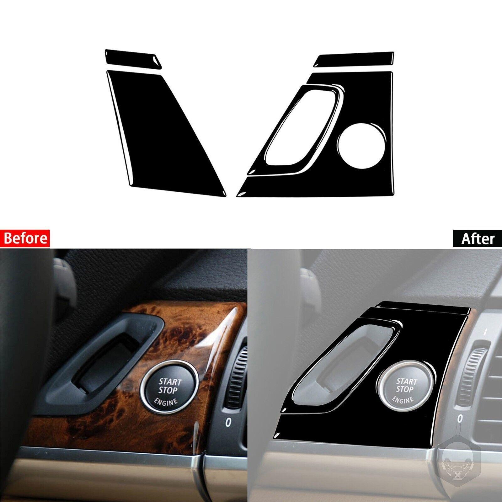 Glossy Piano Black Steering Wheel Side Dashboard Cover Trim For BMW X5 E70 07-09