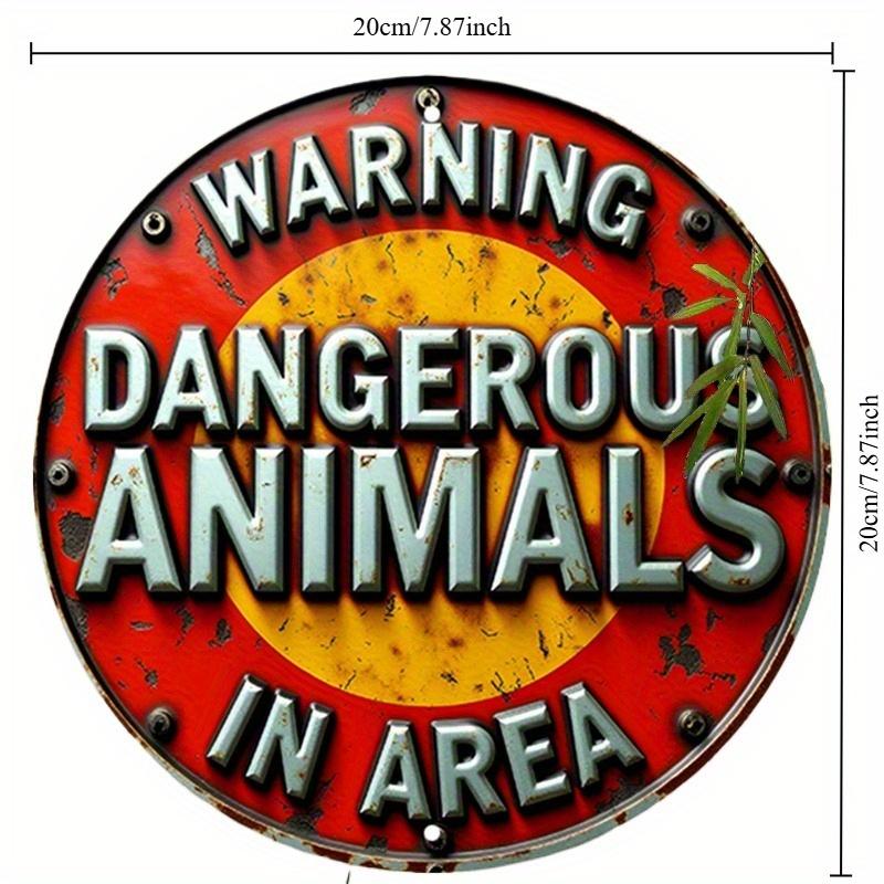 

2d Flat 20*20cm Warning Sign Made of Wooden, Dangerous Wildlife. Rural Wooden Wall Art, for Home, Garage, Restaurant, Cafe Warning Decoration. 20*20cm
