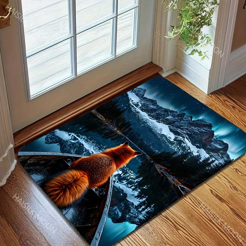 Snow Mountain Fox Carpet for Living Room Bedroom Bathroom Mat Creative Doormat Sofa Table Home Decor Area Rug Luxury Gift