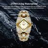 Unique Design Gold Women Bracelet Watches Luxury Elegant Wrist Watches For Ladies Full Diamond Women Quartz Wristwatches