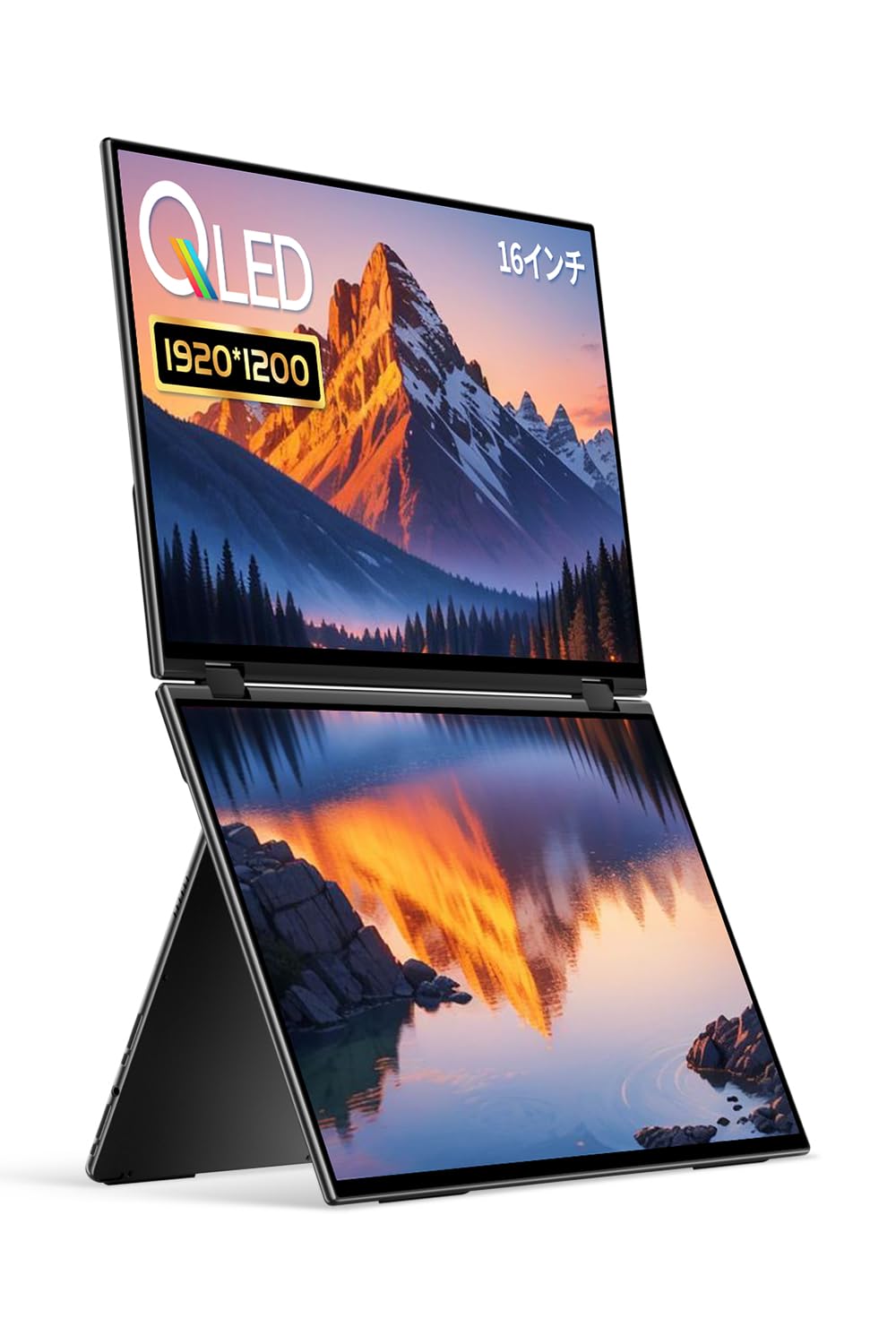 

EHOMEWEI Dual Display Mobile Monitor 16 Inch IPS Folding Mirroring Expandable Thin 6mm Touch Panel Not 19201200 XQ-160NF (IPS Supported) чорний