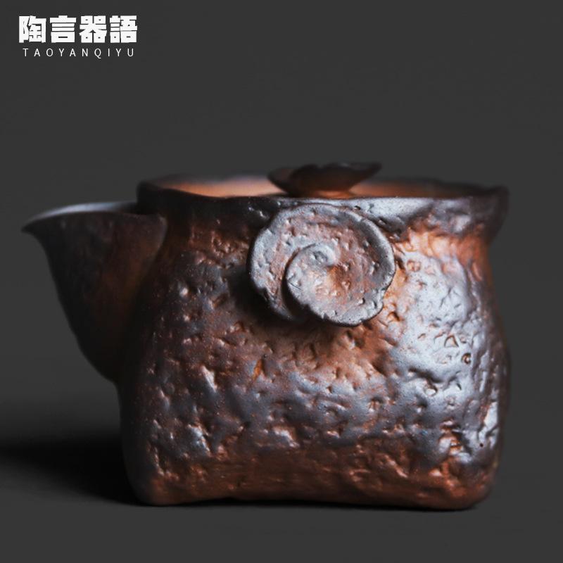 

180ml Coarse Pottery Old Rock Clay Teapot Zen Tea Infuser Pot Tea Maker Kettle With Strainer White Tea Chinese Tea Set Gifts