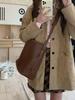 Vintage Große Kapazität Damen Beutel Schultertasche als Pendler Weiches PU Damen Umhängetasche Einfache Retro Damen Tote Handtaschen