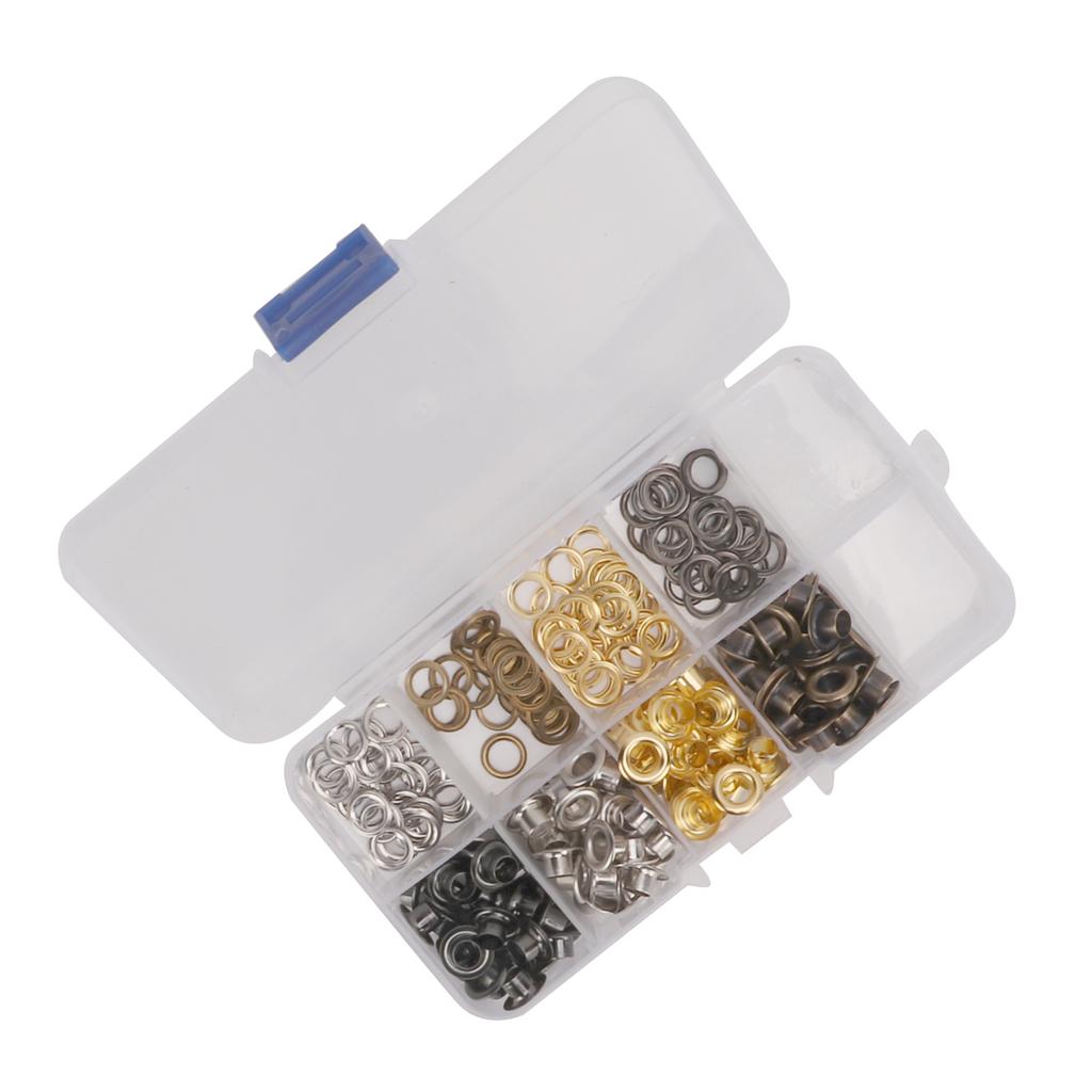 5mm Grommet Tool Kit Multicolor Sturdy Construction Iron Copper Grommet Set with Storage Box for
