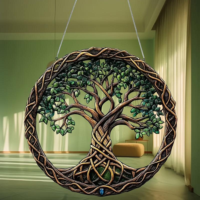 20Cm Tree of Life Series--Window Catcher Color Acrylic Window Decoration Home Decoration Garden Outdoor Pendants, Gifts, Pendants