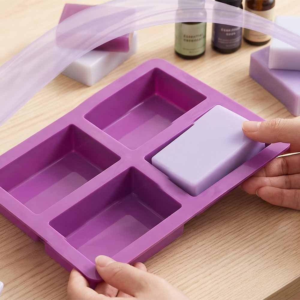 Forma do robienia mydła 4-komorowa Rękodzieło DIY Prostokątna forma do mydła Pudełko na mydło Forma do tostów Robienie lodów