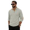 Spring and Autumn Solid Color Sports Long-sleeved Corduroy Tops for Men, Fashionable and Casual Stand-up Collar Outdoor Men's Pullover
